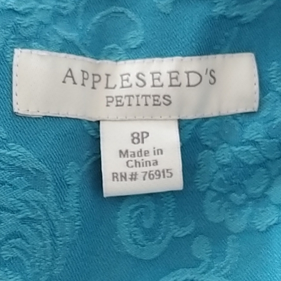 Appleseed's Petite Blue Embroidered Jacket 8P - Picture 7 of 10